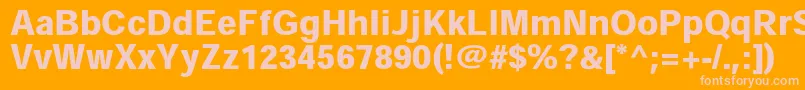 HeiseikakugostdW9 Font – Pink Fonts on Orange Background
