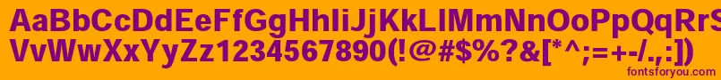 HeiseikakugostdW9 Font – Purple Fonts on Orange Background