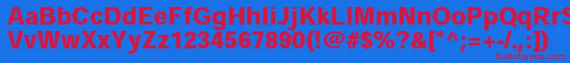 フォントHeiseikakugostdW9 – 赤い文字の青い背景
