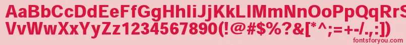 HeiseikakugostdW9-Schriftart – Rote Schriften auf rosa Hintergrund