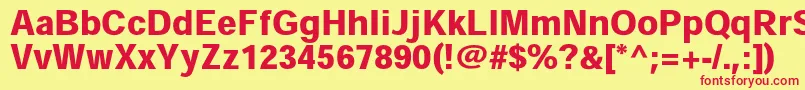 HeiseikakugostdW9-Schriftart – Rote Schriften auf gelbem Hintergrund
