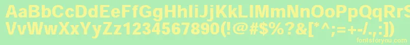 HeiseikakugostdW9 Font – Yellow Fonts on Green Background