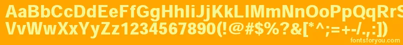 HeiseikakugostdW9 Font – Yellow Fonts on Orange Background