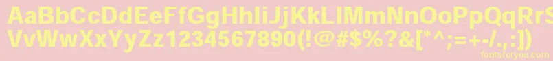 HeiseikakugostdW9 Font – Yellow Fonts on Pink Background