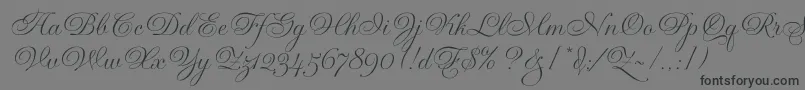 GravuraLetPlain.1.0-fontti – mustat fontit harmaalla taustalla