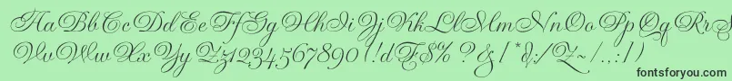 GravuraLetPlain.1.0 Font – Black Fonts on Green Background