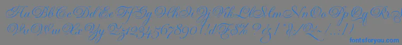 GravuraLetPlain.1.0-Schriftart – Blaue Schriften auf grauem Hintergrund