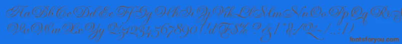 GravuraLetPlain.1.0 Font – Brown Fonts on Blue Background