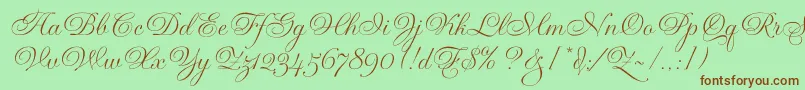 GravuraLetPlain.1.0 Font – Brown Fonts on Green Background