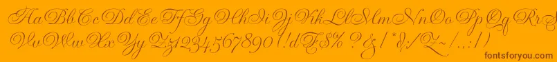 GravuraLetPlain.1.0 Font – Brown Fonts on Orange Background