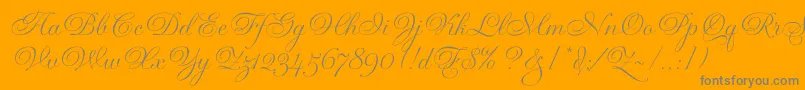 GravuraLetPlain.1.0-Schriftart – Graue Schriften auf orangefarbenem Hintergrund