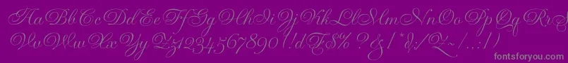 Weitere Informationen zur GravuraLetPlain.1.0-Schriftart GravuraLetPlain.1.0-Schriftart – Graue Schriften auf violettem Hintergrund