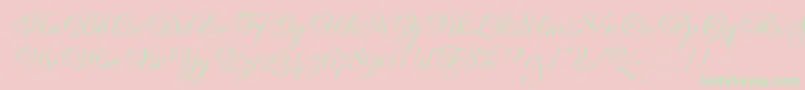 GravuraLetPlain.1.0 Font – Green Fonts on Pink Background