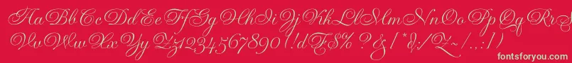 GravuraLetPlain.1.0 Font – Green Fonts on Red Background