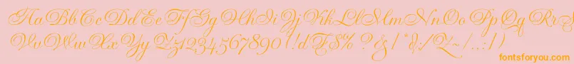 GravuraLetPlain.1.0-Schriftart – Orangefarbene Schriften auf rosa Hintergrund