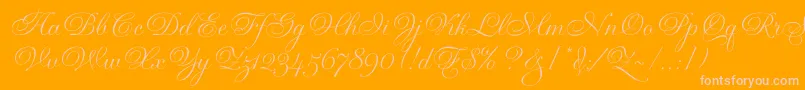 GravuraLetPlain.1.0-Schriftart – Rosa Schriften auf orangefarbenem Hintergrund