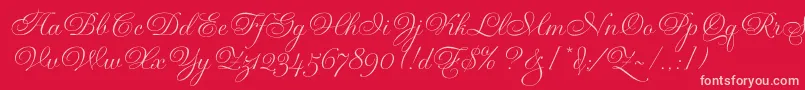 GravuraLetPlain.1.0 Font – Pink Fonts on Red Background