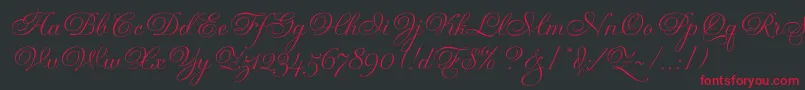 GravuraLetPlain.1.0 Font – Red Fonts on Black Background