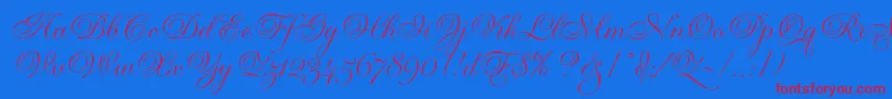 フォントGravuraLetPlain.1.0 – 赤い文字の青い背景
