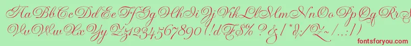 GravuraLetPlain.1.0-Schriftart – Rote Schriften auf grünem Hintergrund