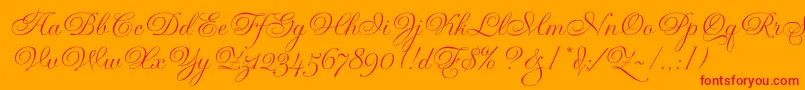 GravuraLetPlain.1.0 Font – Red Fonts on Orange Background