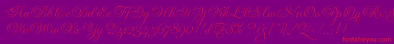 GravuraLetPlain.1.0 Font – Red Fonts on Purple Background