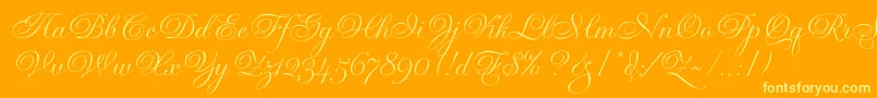 GravuraLetPlain.1.0 Font – Yellow Fonts on Orange Background