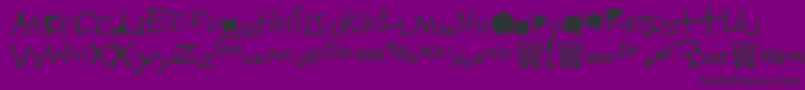 AggressiveAngryBabyKiller-Schriftart – Schwarze Schriften auf violettem Hintergrund