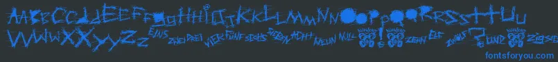 AggressiveAngryBabyKiller Font – Blue Fonts on Black Background