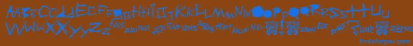 fuente AggressiveAngryBabyKiller – Fuentes Azules Sobre Fondo Marrón