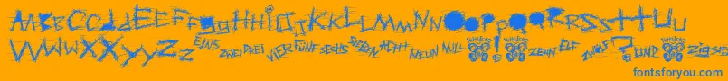 AggressiveAngryBabyKiller Font – Blue Fonts on Orange Background