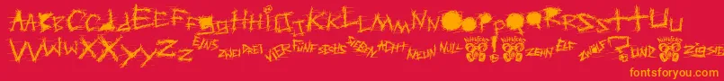 AggressiveAngryBabyKiller Font – Orange Fonts on Red Background