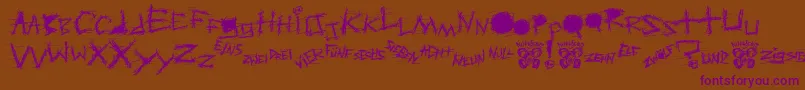 AggressiveAngryBabyKiller Font – Purple Fonts on Brown Background