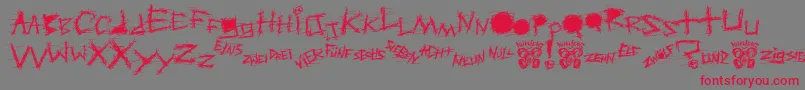 Czcionka AggressiveAngryBabyKiller – czerwone czcionki na szarym tle