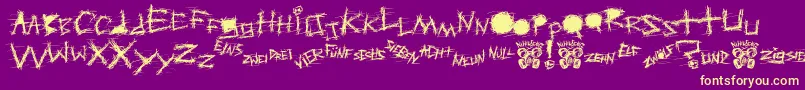 AggressiveAngryBabyKiller Font – Yellow Fonts on Purple Background