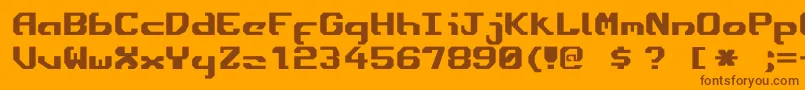 Ensign3-Schriftart – Braune Schriften auf orangefarbenem Hintergrund
