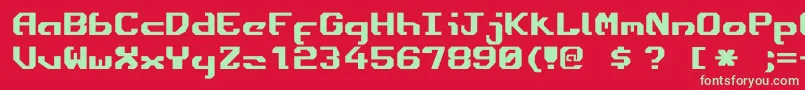 Ensign3 Font – Green Fonts on Red Background