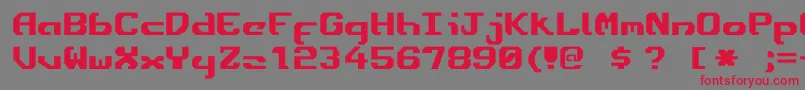 Ensign3-Schriftart – Rote Schriften auf grauem Hintergrund