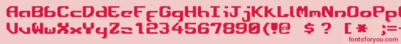 フォントEnsign3 – ピンクの背景に赤い文字