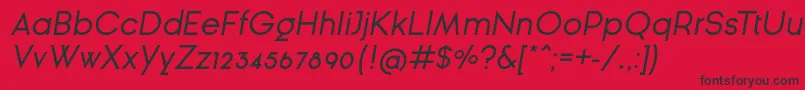 GinРІraSansOblique Font – Black Fonts on Red Background