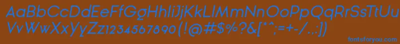 GinРІraSansOblique Font – Blue Fonts on Brown Background