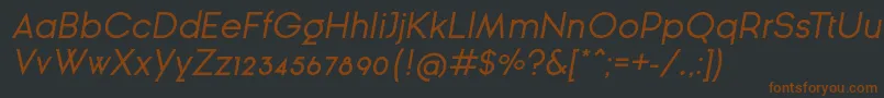 GinРІraSansOblique Font – Brown Fonts on Black Background