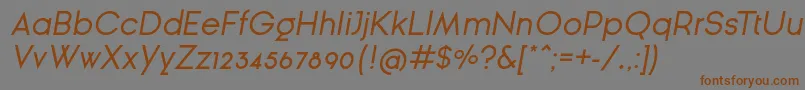 GinРІraSansOblique Font – Brown Fonts on Gray Background