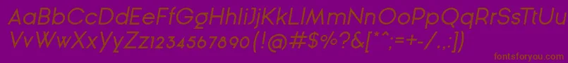 GinРІraSansOblique Font – Brown Fonts on Purple Background