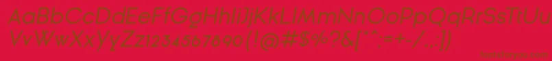 GinРІraSansOblique Font – Brown Fonts on Red Background