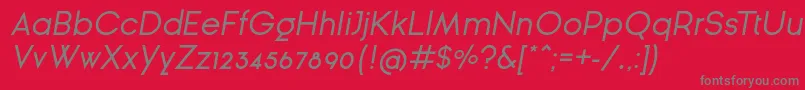 GinРІraSansOblique-Schriftart – Graue Schriften auf rotem Hintergrund