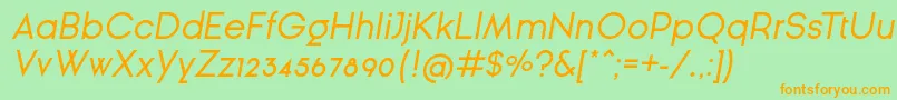 GinРІraSansOblique Font – Orange Fonts on Green Background