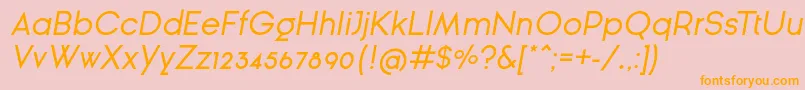 GinРІraSansOblique Font – Orange Fonts on Pink Background