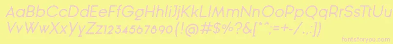 GinРІraSansOblique Font – Pink Fonts on Yellow Background