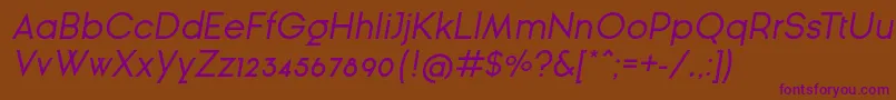 GinРІraSansOblique Font – Purple Fonts on Brown Background